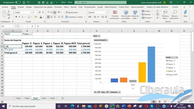 Curso online de Microsoft Excel Avanzado - Lección IV - Gráficos Dinámicos con Tablas Dinámicas. смотреть онлайн