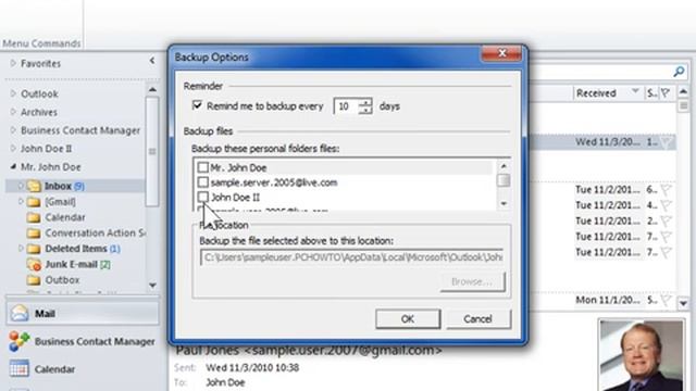 Outlook 2010 Use the PST Backup Tool смотреть онлайн