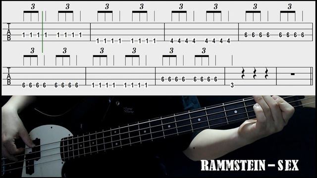 Rammstein - Sex (Bass cover with tabs 125) смотреть онлайн