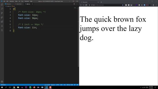 CSS absolute Units (HTML and CSS Tutorial 71) смотреть онлайн