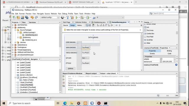 #totorial memabuat database data barang mengunakan netbis dan mysql cmd serta laporan смотреть онлайн