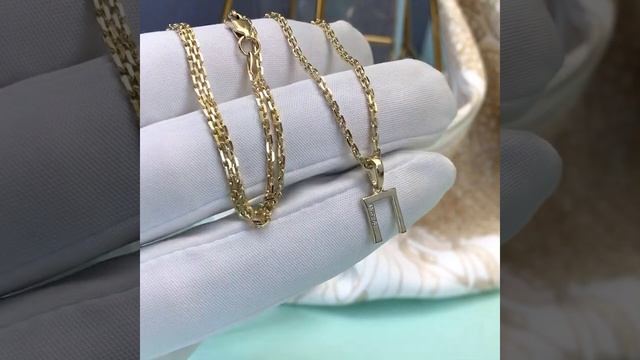 Золотая женская подвеска в форме буквы с бриллиантами смотреть онлайн