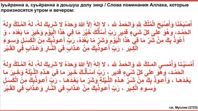 Дуа 77 - 27. Слова поминания Аллаха, которые произносятся утром и вечером смотреть онлайн