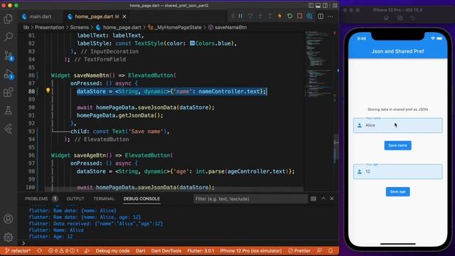 Storing json in shared preferences in flutter | JSON in shared pref | store json data locally Part- смотреть онлайн