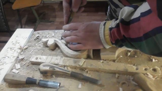 Резьба по дереву. Кронштейн на полку смотреть онлайн