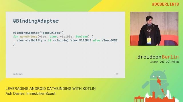 #DCBerlin18 104 Davies LEVERAGING ANDROID DATABINDING WITH KOTLIN DAY2 смотреть онлайн
