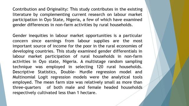 Gender Differentials in Labour Market Participation of Rural Households in Non Farm Activities in O смотреть онлайн
