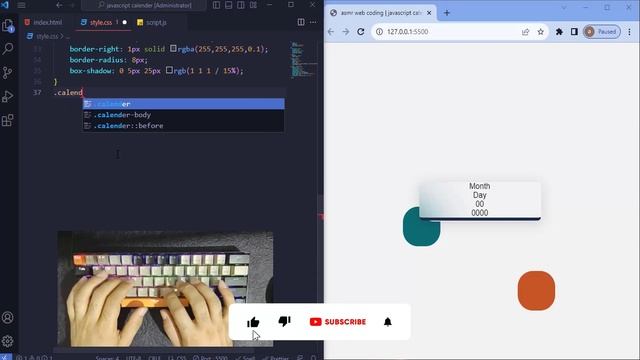 ASMR Programming - How to make Javascript Calendar widget - No Talking смотреть онлайн