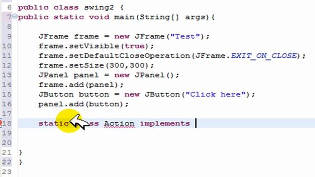 Create Action Listeners with JButton - Java GUI/SWING Tutorial+HELP: смотреть онлайн