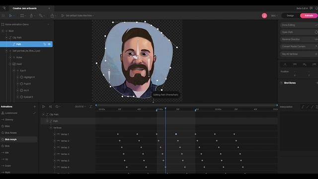 Rive Pointer Tracking Animation Implemented in Webflow - Rive to Webflow workflow