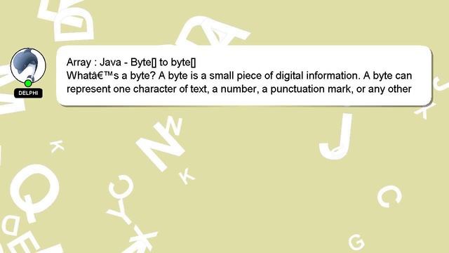 Array : Java - Byte[] to byte[] смотреть онлайн