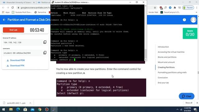 Partition And Format A Disk Drive In Linux |Coursera |Qwiklabs | Google IT