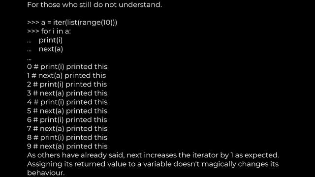 Python :Python list iterator behavior and next(iterator)(5solution) смотреть онлайн