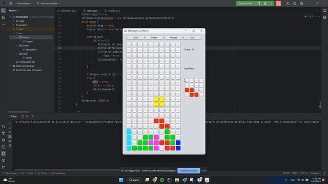 Tetris GUI with Java смотреть онлайн
