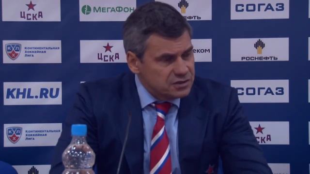 Послематчевая пресс конференция ХК ЦСКА ХК «Югра» 15 09 2015 смотреть онлайн