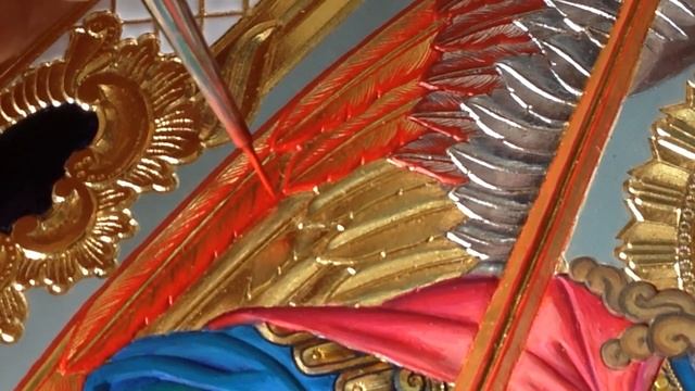 Иконопись Письмо крыльев. Огненное крыло. Иконописный прием в нашей мастерской.Сумская икона. смотреть онлайн