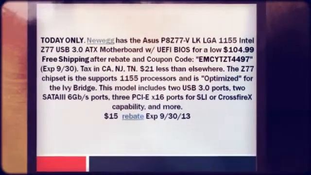 Asus P8Z77-V LK LGA 1155 Intel Z77 USB 3.0 ATX Motherboard w смотреть онлайн