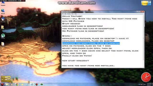 Minecraft : How to install Too Many Items with MC Patcher 1.2.5 смотреть онлайн