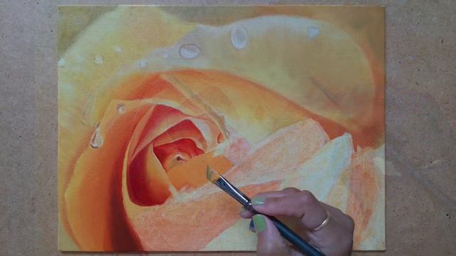 Rose Oil Painting on Canvas I OIL PAINTING TIME LAPSE I How to paint Yellow Rose I Rose Flower Pain смотреть онлайн