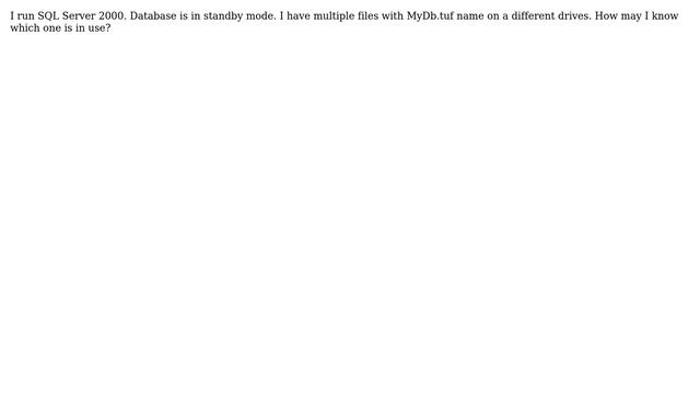 Databases: Can't find location of undo \*.tuf file смотреть онлайн
