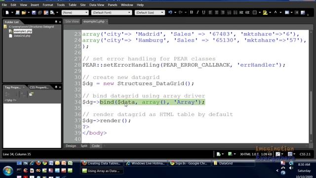 PEAR Video Tutorial 4 Using the Array as a Data source with the Structures DataGrid смотреть онлайн