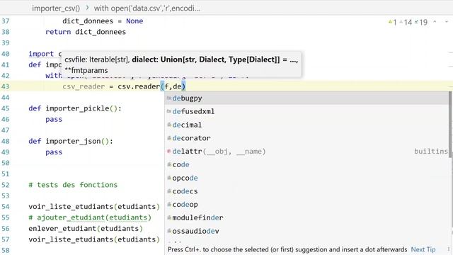 Exercice Fichiers (CSV-JSON-PICKLE) - Partie 2 sur 4 смотреть онлайн