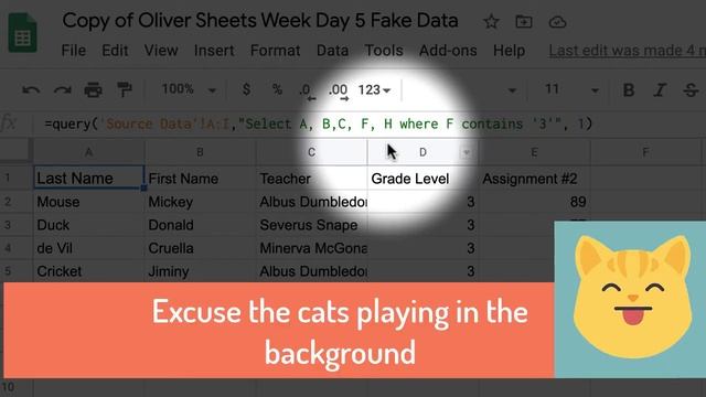 Oliver Google Sheets Week Day 5: How to use Query Formula in Google Sheets смотреть онлайн