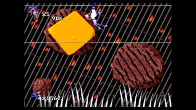 Sega Mega Drive 2 (Smd) 16-bit Earthworm Jim 2 part Level 11 Level Ate