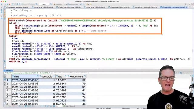 #TimescaleTuesday: Creating Sample Data - Doing more with generate_series() - Part 3 смотреть онлайн