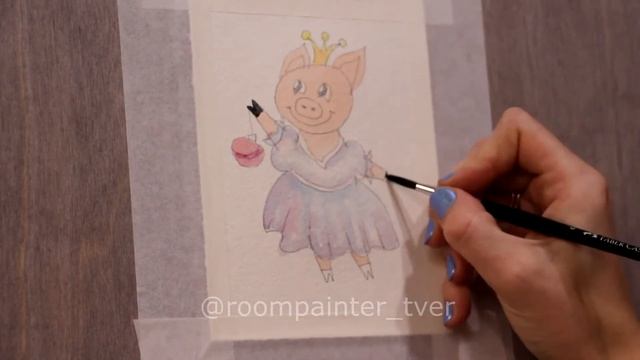 Рисуем символ Нового 2019 Года - "Хрюшка" смотреть онлайн