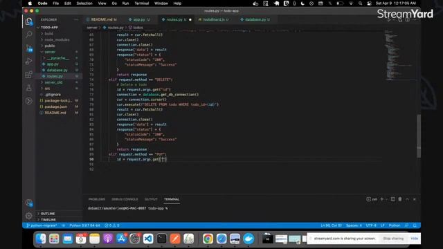 "Learn in Public : Re-write Node backend to Python Flask for a Todo App #2" смотреть онлайн
