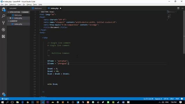PHP [Variables, Data types, Constants] ตอนที่ 2 - ตัวแปร ชนิดข้อมูล ค่าคงที่ смотреть онлайн
