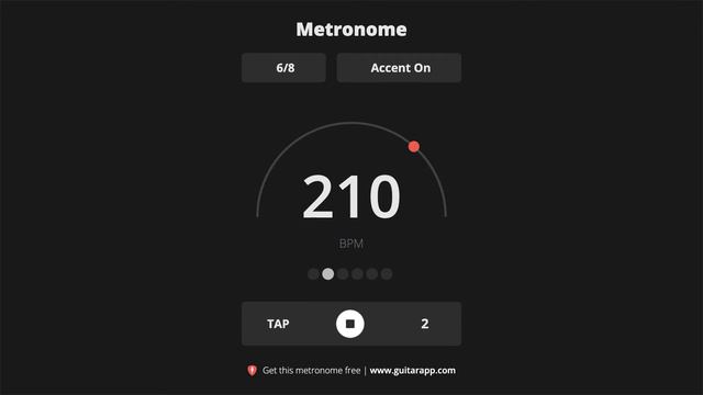 210 BPM Metronome 6/8 смотреть онлайн