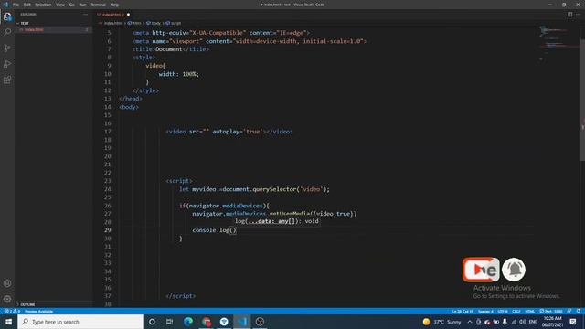 Access Webcam with javascript 4 line coding bangla tutorials || navigator.getUsermedia methord . смотреть онлайн