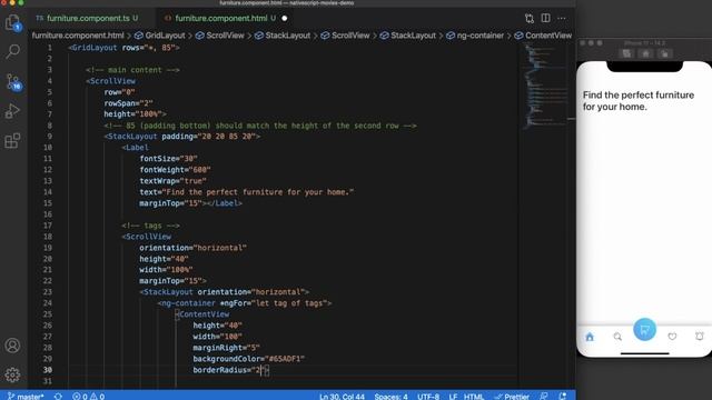 Furniture App UI - Complex Layouts in NativeScript Angular (Speed Code) смотреть онлайн