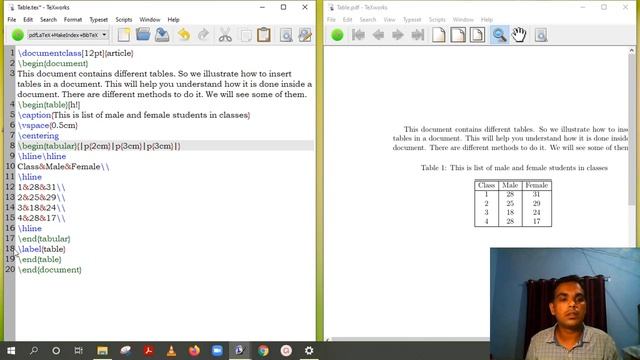 Table in LaTeX document смотреть онлайн