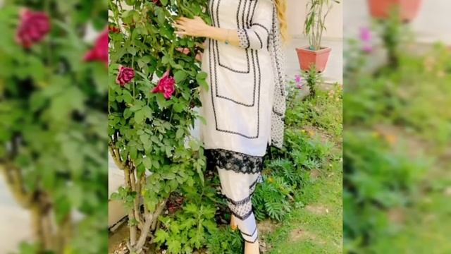 Lace design on Printed suit | Printed सूट को lace के साथ कैसे design करें | Printed suit with Lace смотреть онлайн