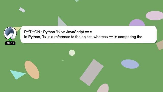 PYTHON : Python 'is' vs JavaScript === смотреть онлайн