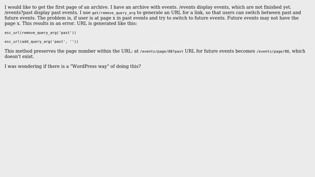 Wordpress: How to get URL for the first page of post archive? смотреть онлайн