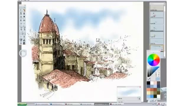 Architectural Sketch on Sketchbook Pro смотреть онлайн