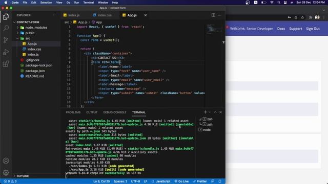 How to send Contact form details to Gmail using React смотреть онлайн