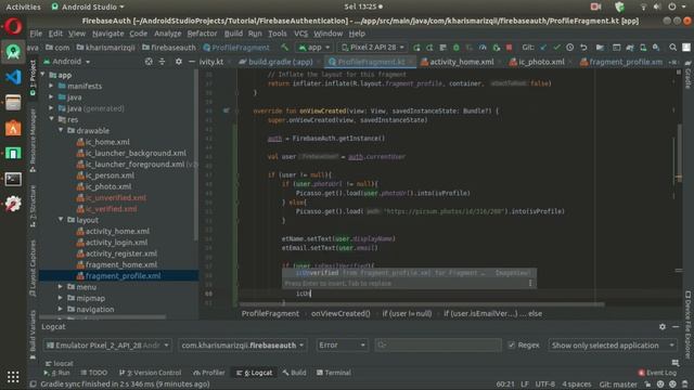 Tutorial Firebase Authentication - 7. Update Profile - Android Studio Kotlin смотреть онлайн
