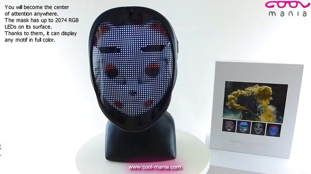 Full Face LED Mask bluetooth - programmable animation (app for Smartphone) (www.cool-mania.com) смотреть онлайн
