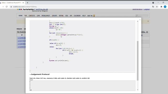 Problem B - Ordinary Numbers Codeforces Round 719 Java Solution смотреть онлайн