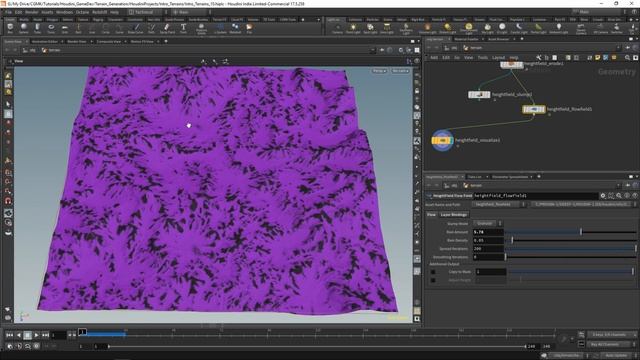 10 Создание потоков воды (Flow) для карты высот в Houdini смотреть онлайн