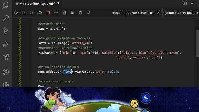 6. Google earth engine con python en visual studio code: Instalar geemap || pip смотреть онлайн