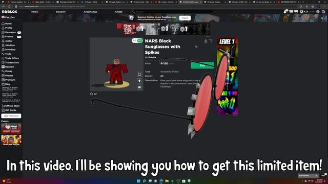 [EVENT/LIMITED] How to get the NARS BLACK SUNGLASSES WITH SPIKES in NARS COLOR QUEST!! (ROBLOX) смотреть онлайн