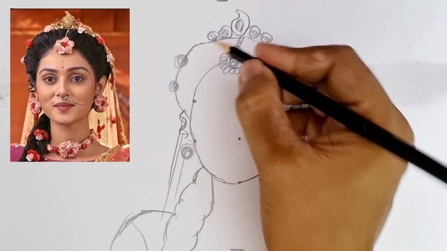 3X3 dots turns into Mallika Singh Drawing /Radhakrishna Serial Mallika Singh /Goddess Radha Drawing смотреть онлайн