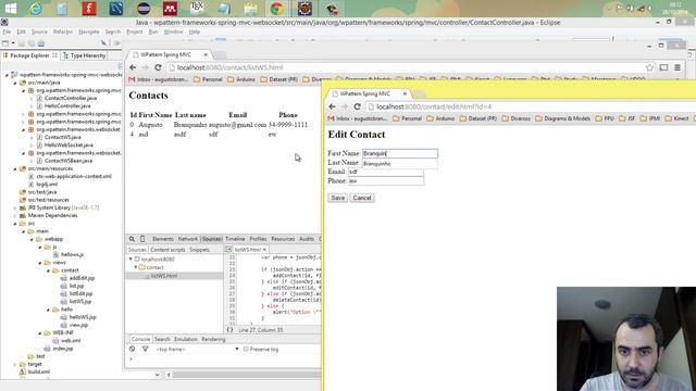 Spring MVC e WebSocket (Parte 07 - Finalizando o Desenvolvimento dos Contatos) смотреть онлайн