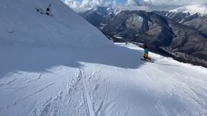 Спуск на лыжах по Восточной трассе Красная Поляна Горки город 2022 - обзор горнолыжной трассы в Соч